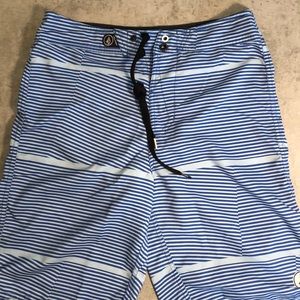 Volcom: Blue Striped Swim Suit